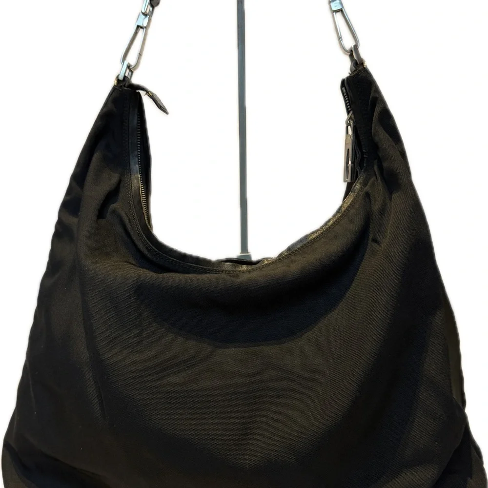 GUCCI Black Nylon Leather Hobo Bag - Picture 6 of 11